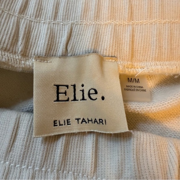 Elie Tahari Cream Athletic Shorts with Elastic Waistband - Picture 5 of 7